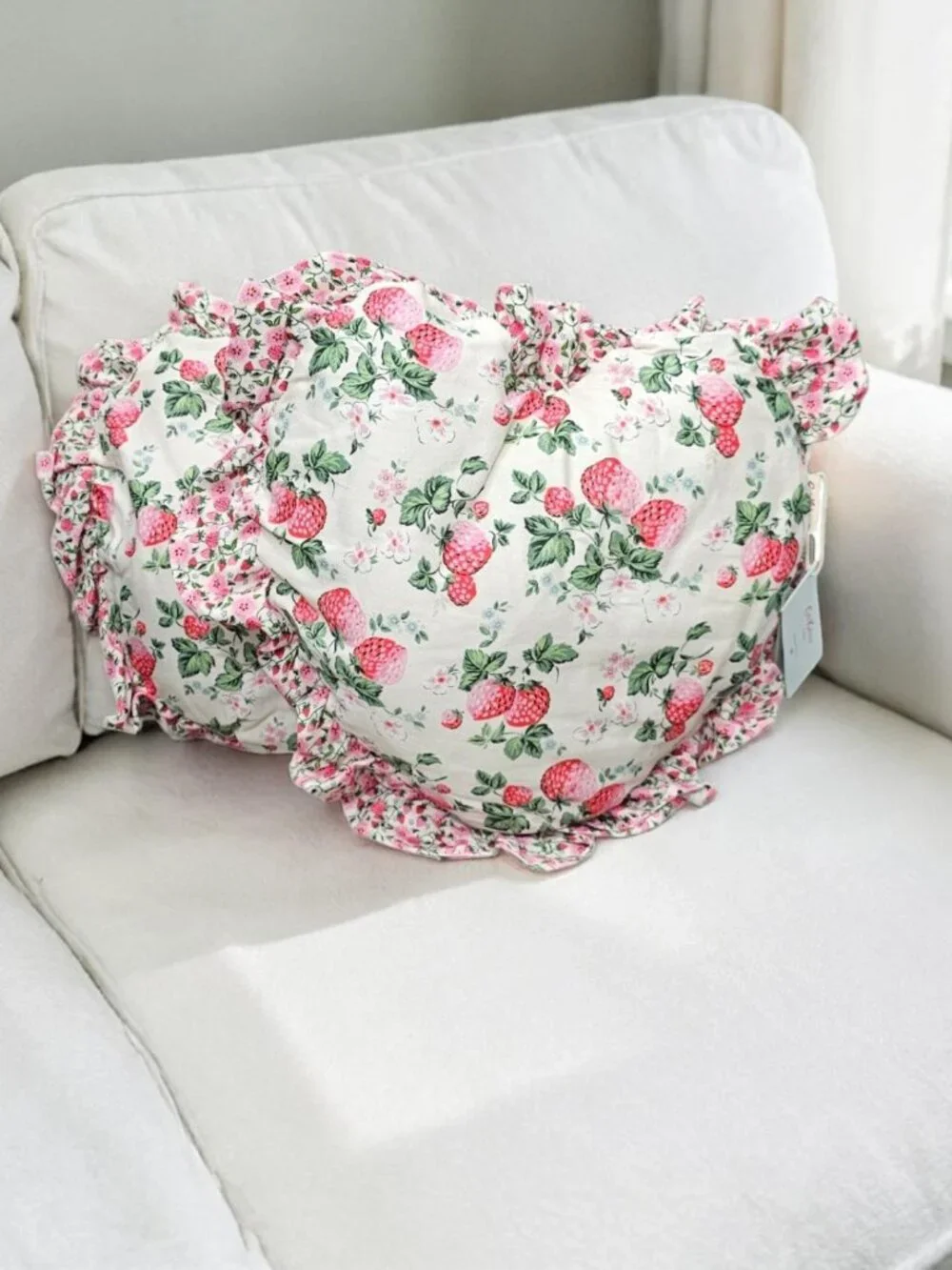 Cath Kidston London New Cottagecore Strawberry Heart-shaped Throw Pillows Set